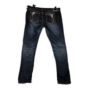 Y2K Request Express Womens Denim Bootcut Jeans 19/38 Denim Dark Wash (FLAW)